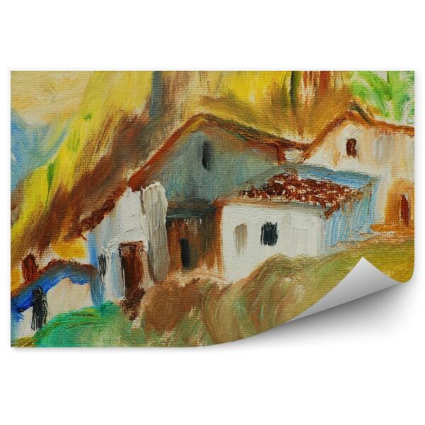 Papier peint Vieilles maisons Village espagnol Peinture