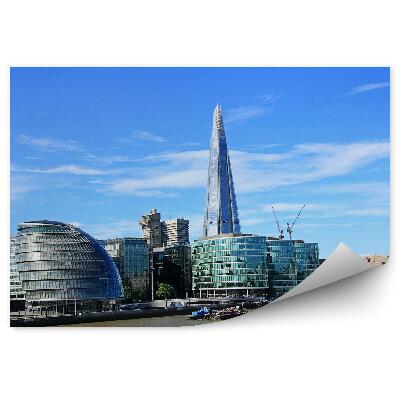 Papier peint Bâtiments Tamise Bateau Ciel Nuages