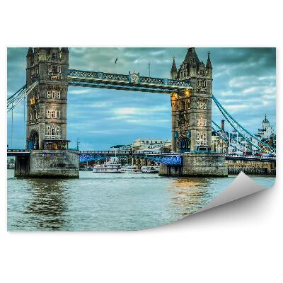 Papier peint Angleterre château d'eau pont ville ciel nuageux