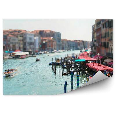 Papier peint photo floue ville italie bateaux touristes