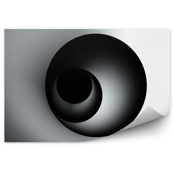 Papier peint Spirale Noire Et Blanche 3d