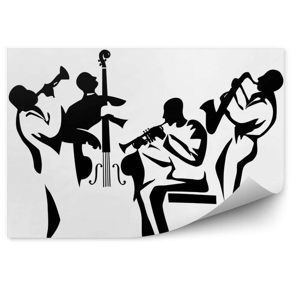 Tapisserie panoramique Musiciens d'un quartet de jazz