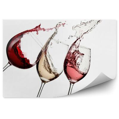 Tapisserie murale Rose rouge et vin blanc