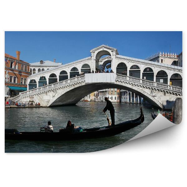 Papier peint Pont du Rialto Italie gondole