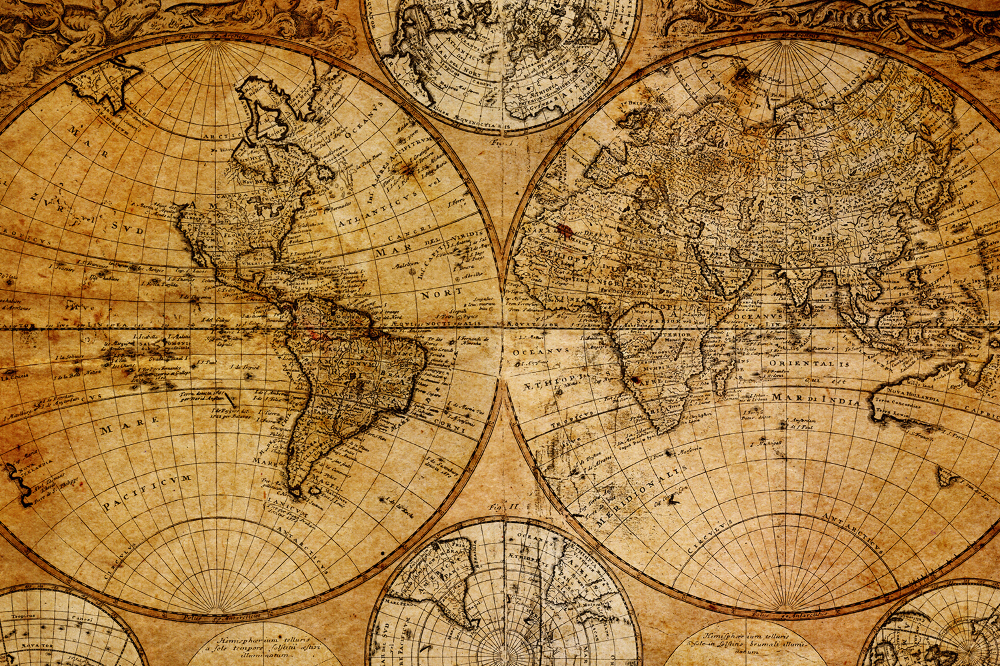 Papier peint Ancienne carte du monde 1746