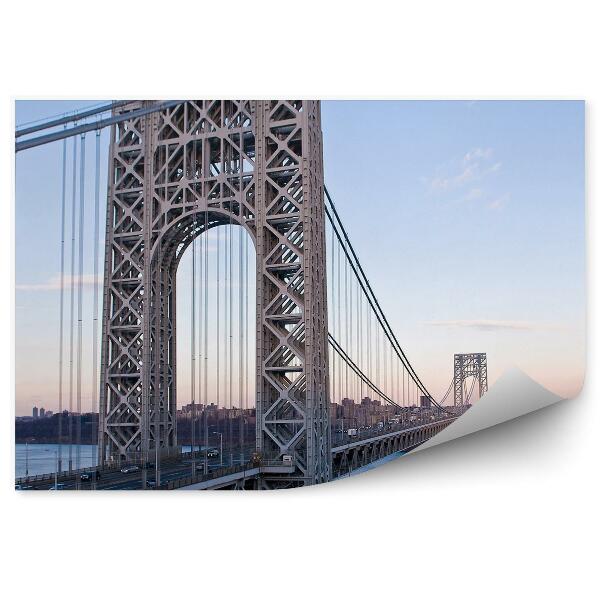 Papier peint Pont de Brooklyn New York Route Voitures Gratte-ciel