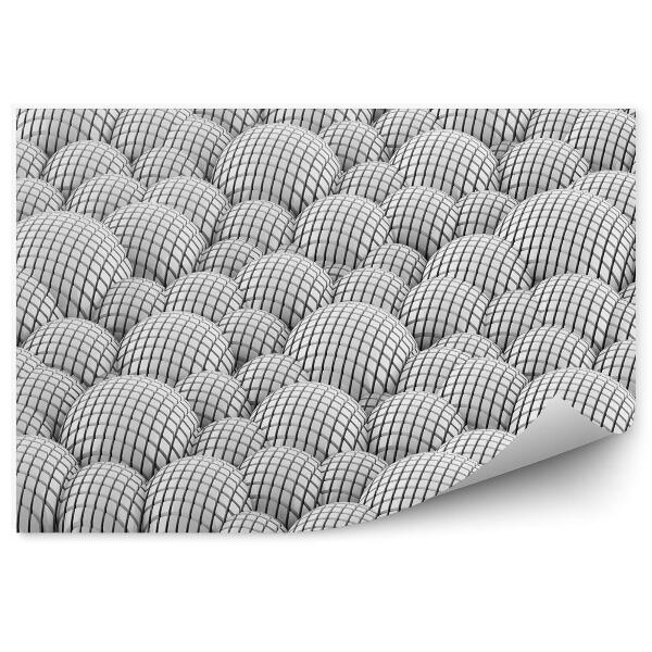 Papier peint Boules Abstraites En Damier Blanc 3d