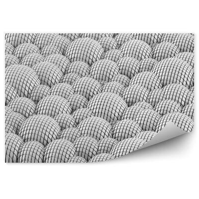 Papier peint Boules Abstraites En Damier Blanc 3d