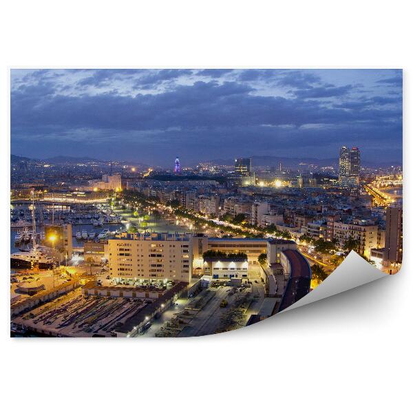 Papier peint Bâtiments Port Vell Barcelone Vue nocturne