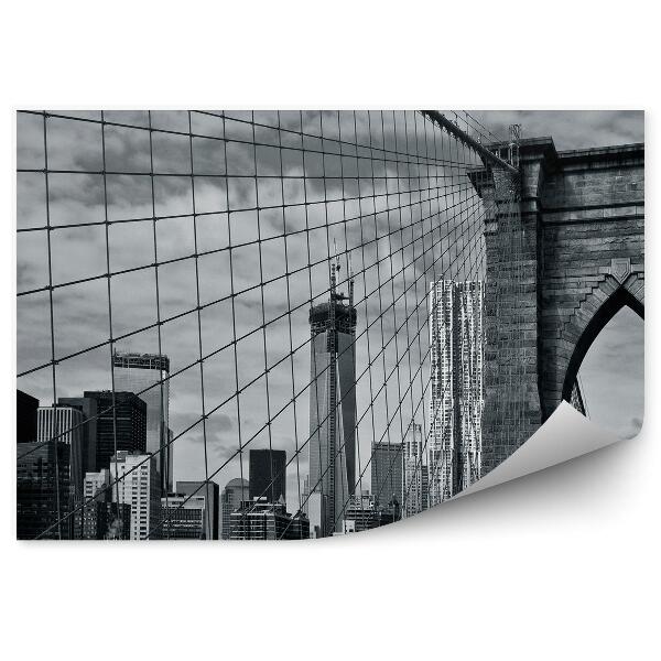 Papier peint noir et blanc pont de brooklyn amerique