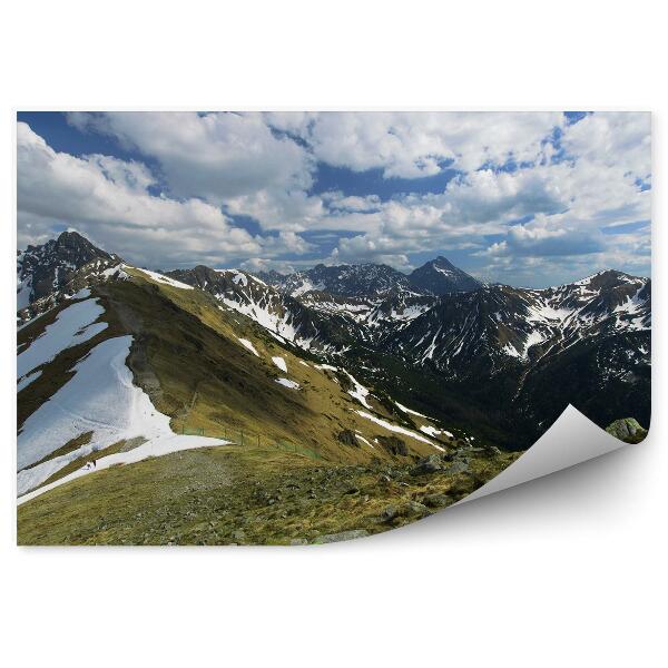 Papier peint Vue Kasprowy Wierch Tatry Ciel Nuages Neige