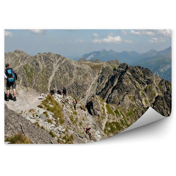 Papier peint Hautes Tatras Krivan Ciel Nuages Personnes