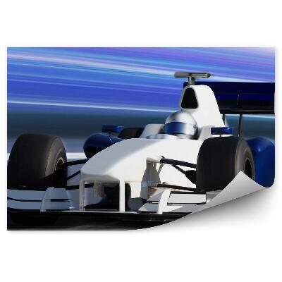 Papier peint Formule 1 bleue vitesse blanche