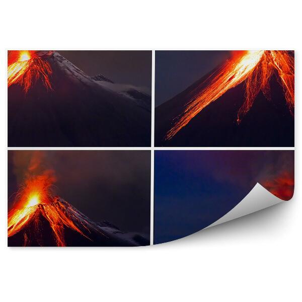 Papier peint Collage De L'éruption Du Volcan Tungurahua