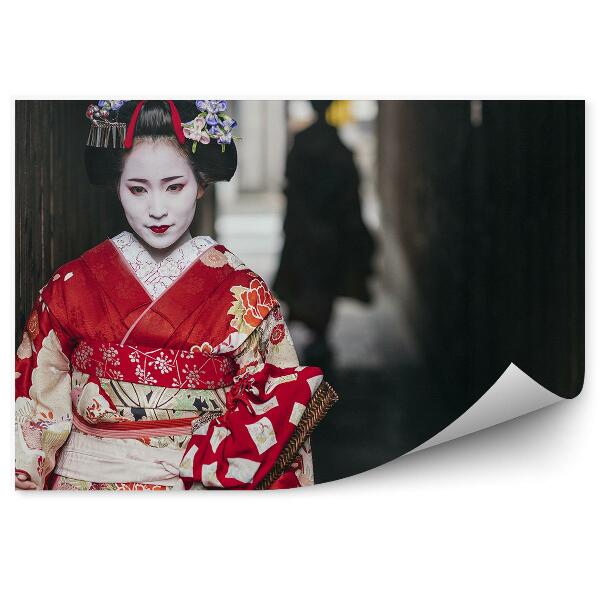 Papier peint Corridor tunnel femme geisha kimono