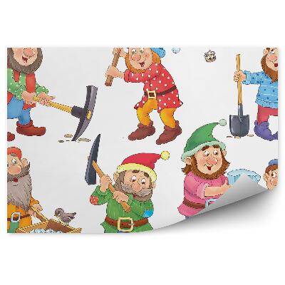 Tapisserie murale Nains travaillant dur à la pioche conte de fées