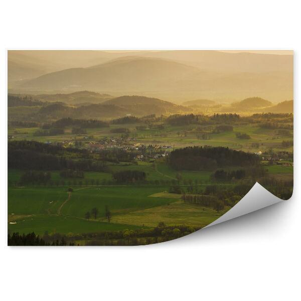 Papier peint Vue À Vol D'oiseau Sudètes Clairières Montagnes