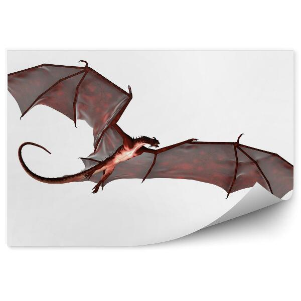 Papier peint panoramique Dragon rouge volant