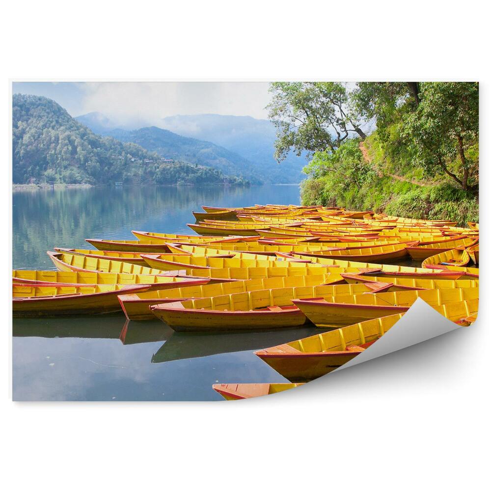 Papier peint Bateaux de pêche sur le lac Bengas Népal