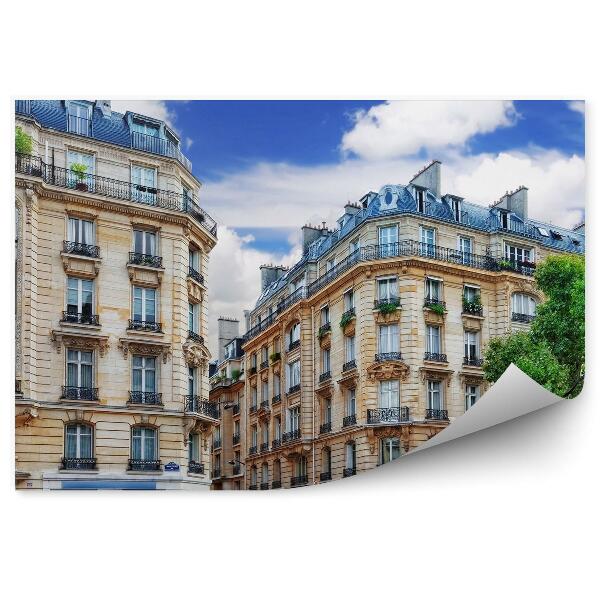 Papier peint Architecture Ville Arbres Rue Ciel Nuages France Paris