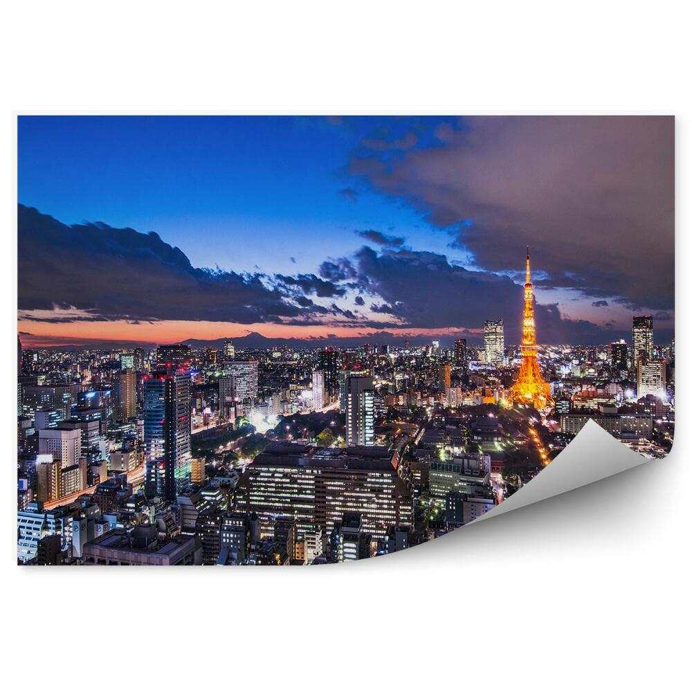 Papier peint Route des gratte-ciel Nuages de ciel Tokyo Japon