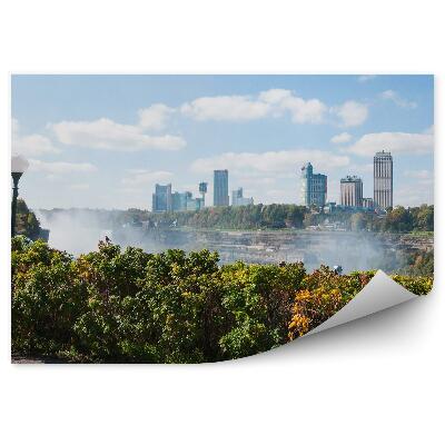 Papier peint Ville Chute d'eau Plantes Verdure