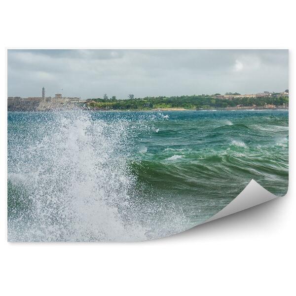 Papier peint Tropiques Mer houleuse Vagues Eau