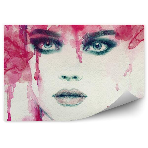 Papier peint Belle femme en rose