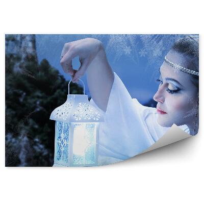 Tapisserie panoramique Lanterne de princesse elfe d'hiver