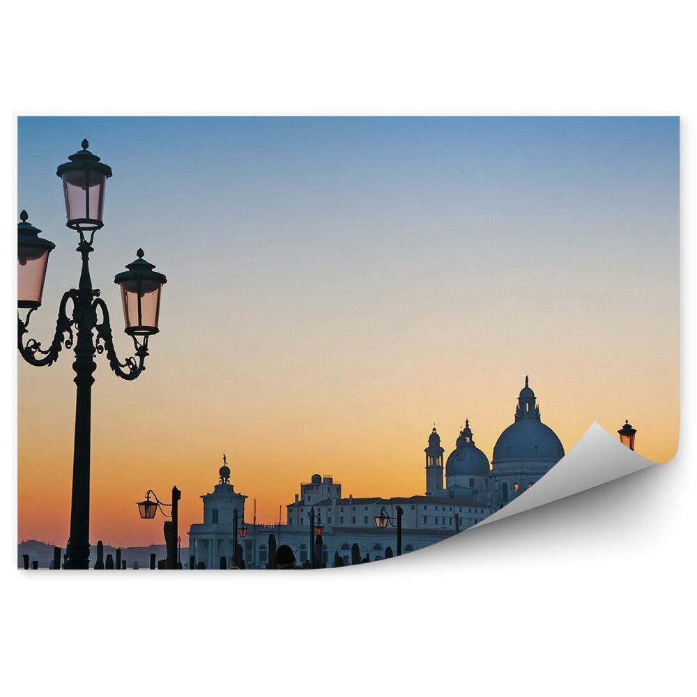 Papier peint Basilique de Santa Maria Della Salute Lampes Canal Grande Venise Italie
