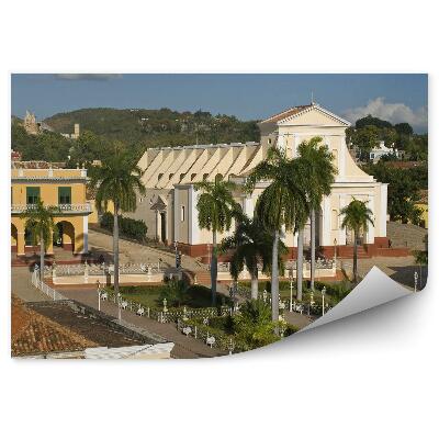 Papier peint bâtiments architecture nature palmiers