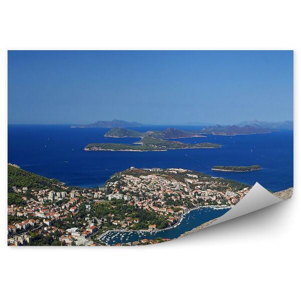 Papier peint Bâtiments Île Vue de la mer Dubrovnik Croatie