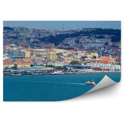 Papier peint Bâtiments Colline Océan Bateau Lisbonne