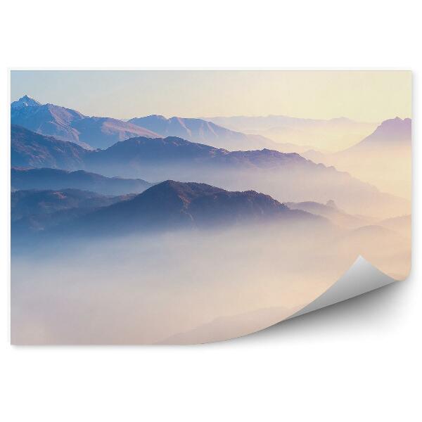 Papier peint Montagnes Dans Les Nuages Pics De Brume