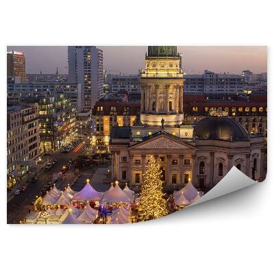 Papier peint Vue d'oiseau Berlin Nuit Lumières de Noël