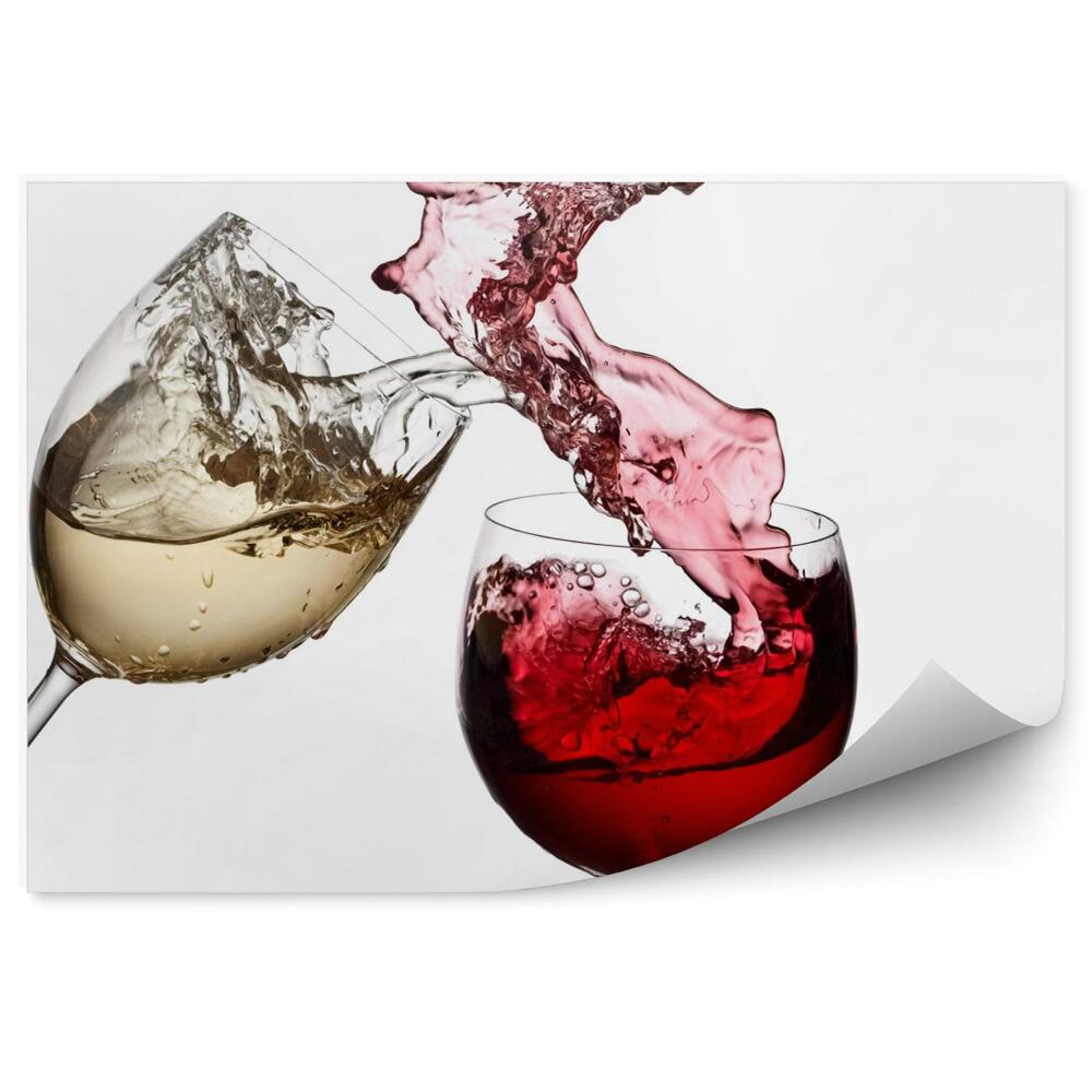 Tapisserie panoramique Vin rouge et vin blanc ensemble