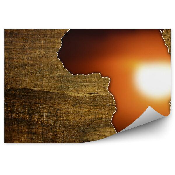 Papier peint Carte du continent africain soleil couchant