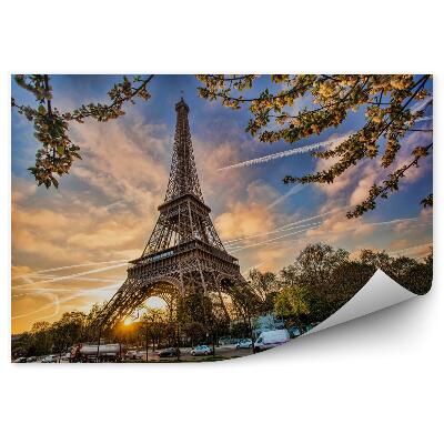 Tapisserie murale Tour Eiffel avant le lever du soleil Paris France