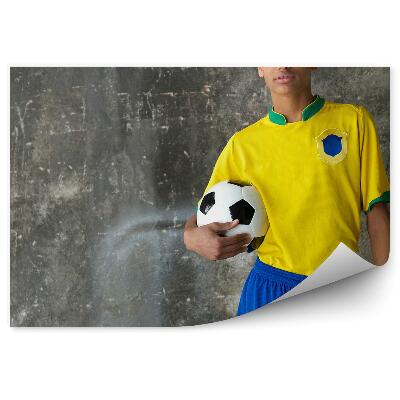 Papier peint Jeune footballeur brésilien avec le ballon