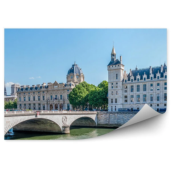 Papier peint Pont Saint-Michel Bâtiments Arbres France Paris Seine