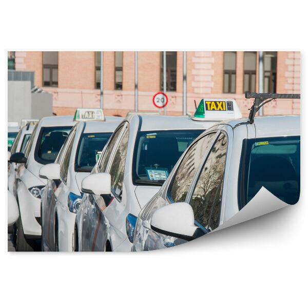 Papier peint Espagne voitures taxi blanc transport