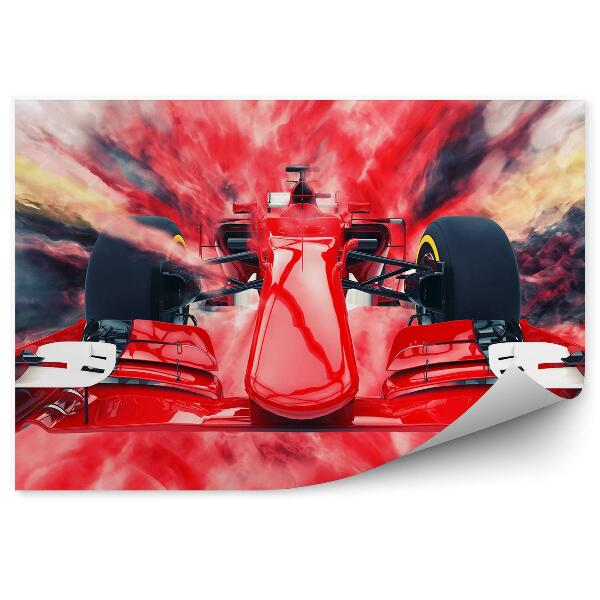 Papier peint Voiture de Formule 1 fond rouge vitesse