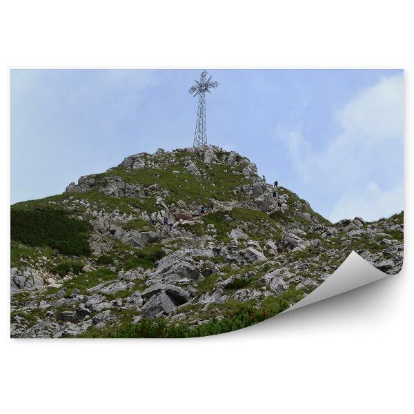 Papier peint Giewont Cross Rocks Plants View Tatra Mountains