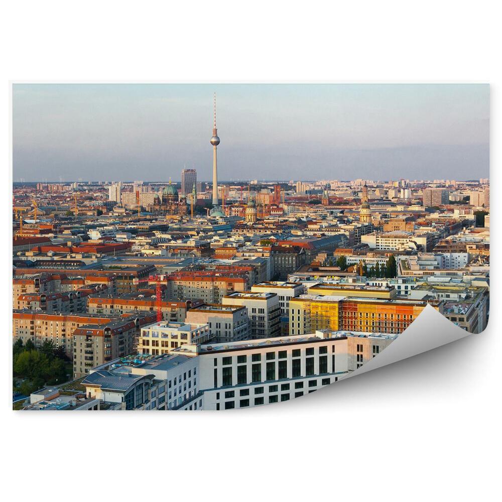 Papier peint Vue aérienne de Berlin Bâtiments Route Voitures Tour de télévision