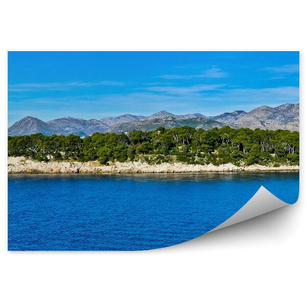 Papier peint Île Dubrovnik Eau verte Paysage