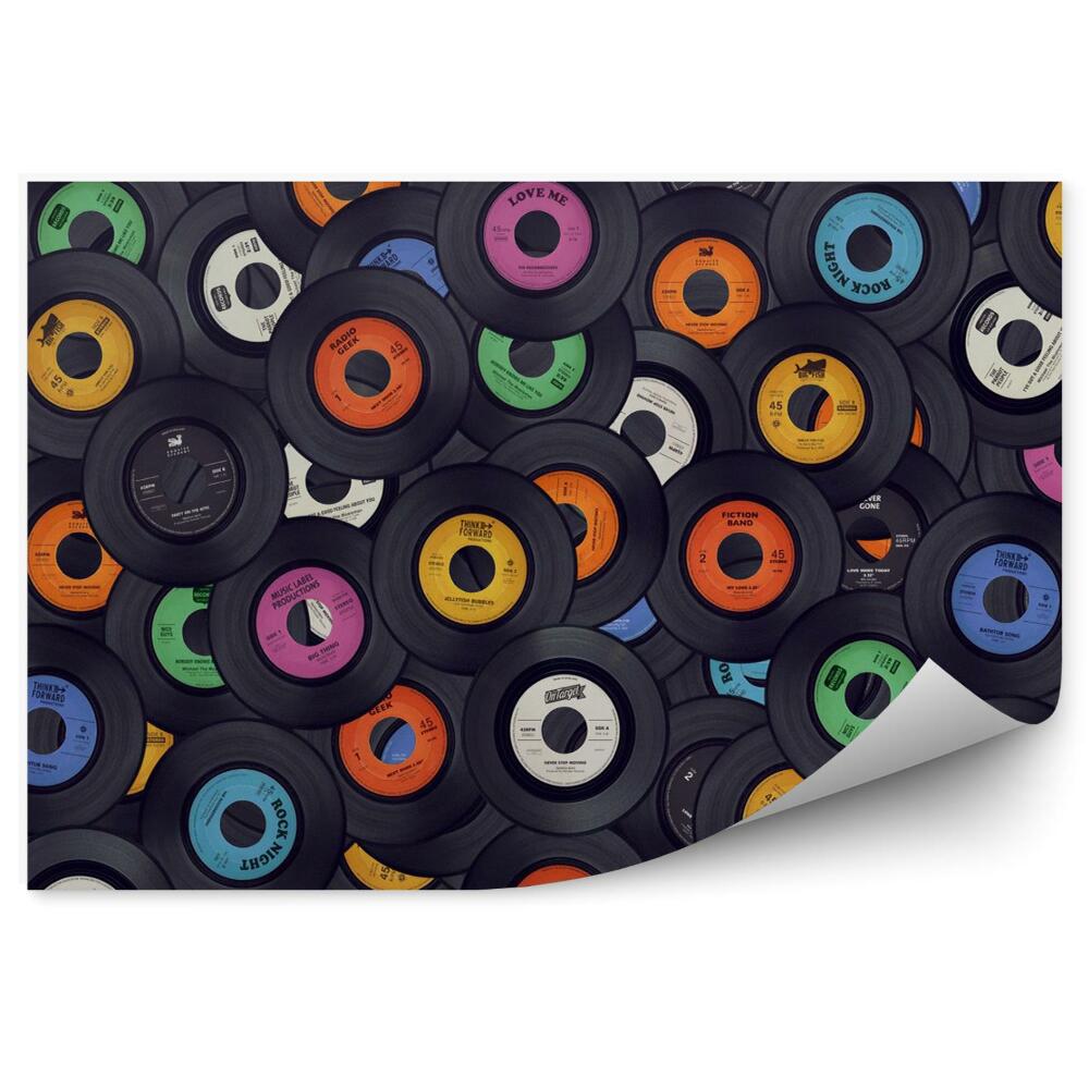 Papier peint panoramique Disques vinyles