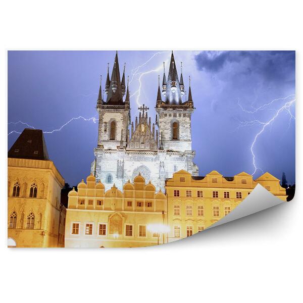 Papier peint Vieille ville de Prague Orage