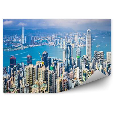 Papier peint Hong kong vue aérienne ville bâtiments