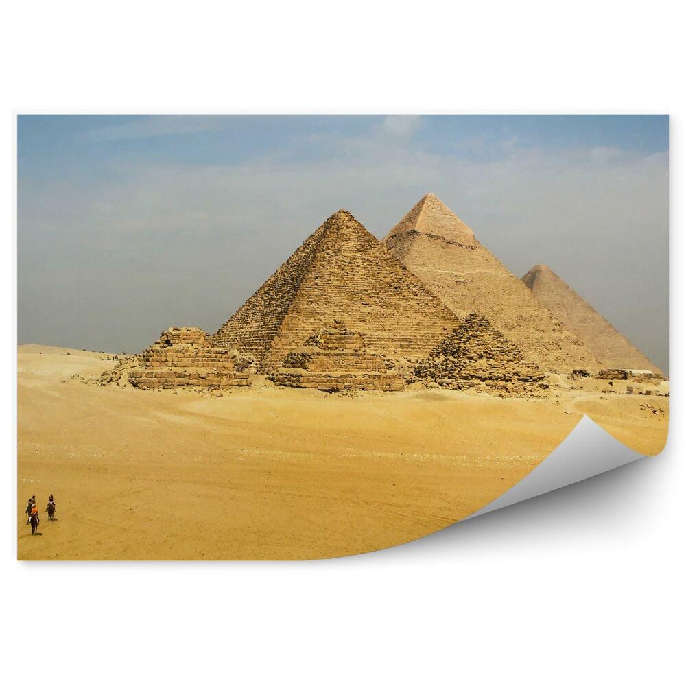 Papier peint Pyramides de Gizeh, Égypte, sable, touristes