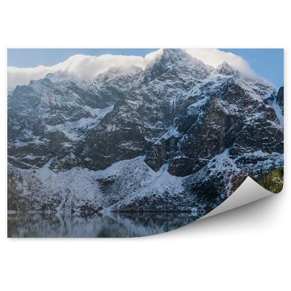 Papier peint Morskie Oko Tatry Arbres Ciel Nuages